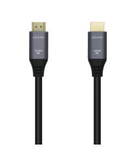 AISENS Cable HDMI V2.1 Ultra Alta Velocidad / HEC 8k@60Hz 48Gbps, A/M-A/M, Gris/Negro, 2.0m - Imagen 1