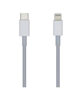 AISENS Cable USB 2.0 USB-С A Lightning PD 2A, Lightning/M-USB-С/M, Blanco, 20cm - Imagen 1