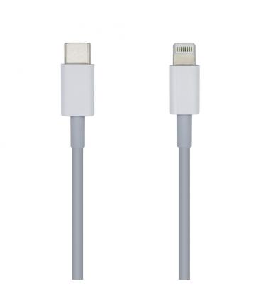 AISENS Cable USB 2.0 USB-С A Lightning PD 2A, Lightning/M-USB-С/M, Blanco, 1.0m - Imagen 1