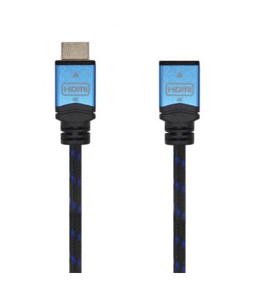 AISENS Cable HDMI V2.0 Prolongador Premium Alta Velocidad / HEC 4K@60Hz 18Gbps, A/M-A/H, Negro/Azul, 1.0m - Imagen 1