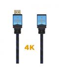 AISENS Cable HDMI V2.0 Prolongador Premium Alta Velocidad / HEC 4K@60Hz 18Gbps, A/M-A/H, Negro/Azul, 1.0m - Imagen 3