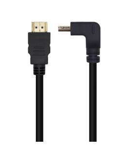 AISENS Cable HDMI V2.0 Acodado Premium Alta Velocidad / HEC 4K@60Hz 18Gbps, A/M-A/M, Negro, 1.0m - Imagen 1