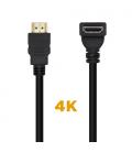 AISENS Cable HDMI V2.0 Acodado Premium Alta Velocidad / HEC 4K@60Hz 18Gbps, A/M-A/M, Negro, 1.0m - Imagen 3