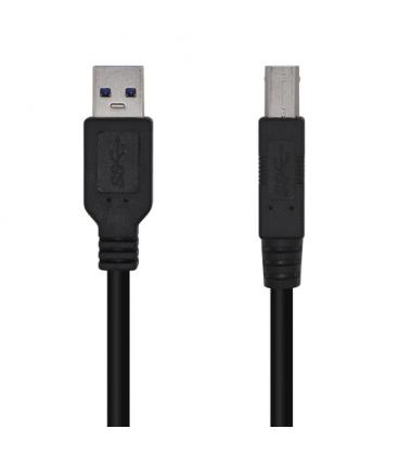 AISENS Cable USB 3.0 Impresora Tipo A/M-B/M, Negro, 3.0m - Imagen 1