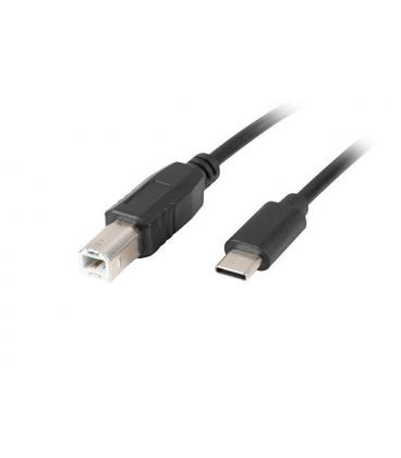 CABLE USB LANBERG USB-C M A USB-B M 2.0 FERRITA 3M NEGRO - Imagen 1