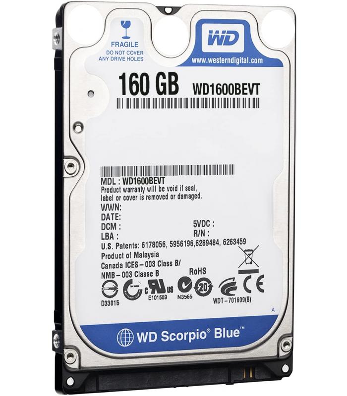 Western Digital WD1600BEVT Disco Duro Interno de 160 GB (5400 RPM, 6,3 cm (2,5 Pulgadas), caché de 8 MB, SATA) - Efecto2000