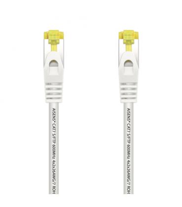 AISENS Cable De Red Latiguillo RJ45 LSZH Cat.7 600 MHz S/FTP PIMF AWG26, Blanco, 25 cm - Imagen 1