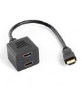 Adaptador lanberg hdmi macho - hdmi hembra x2 splitter 20cm - Imagen 2