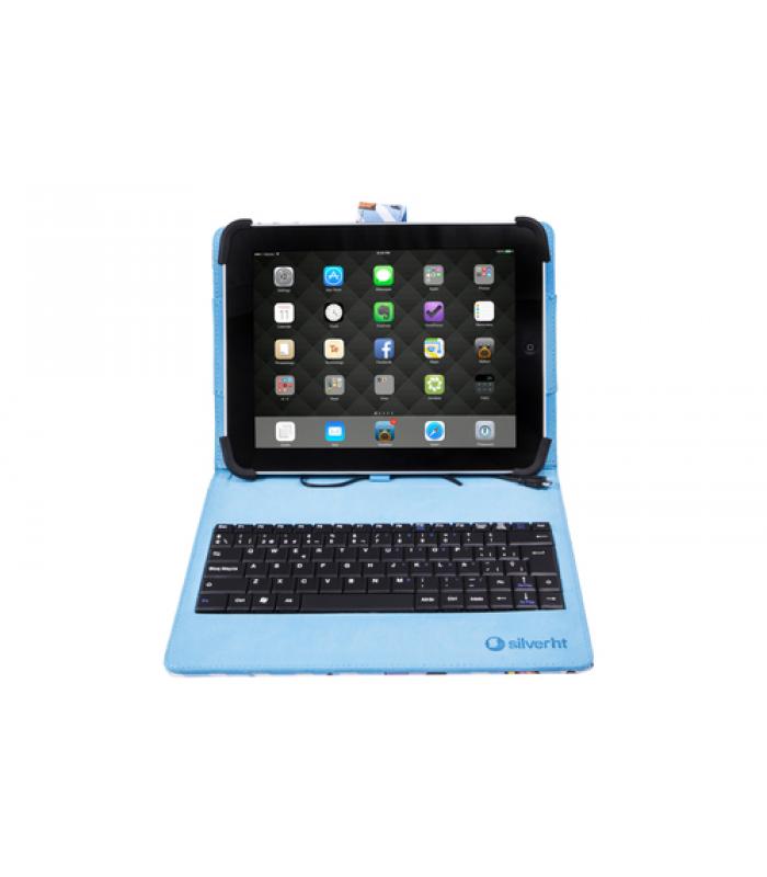 Funda con soporte SilverHT + teclado universal para tablet 9-10,1