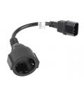 Cable lanberg adaptador iec 320 c14 - schuko cee7 hembra 20cm - Imagen 2