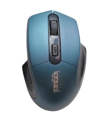 iggual Ratón inalámbrico ERGONOMIC-L-1600DPI azul - Imagen 1