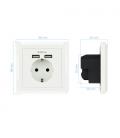 Nanocable Base de enchufe de pared tipo schuko con 2 tomas USB Max. 2.4A, blanca - Imagen 6