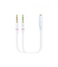 Nanocable Cable Adaptador Audio Jack 3.5/H de 4 Pines a 2 Jack 3.5/M de 3 Pines, Blanco, 20 Cm - Imagen 2