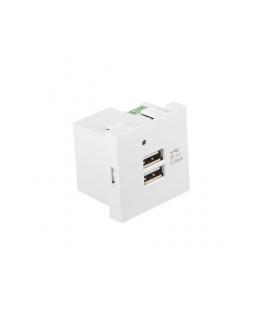 ROSETA PARED LANBERG 230V 2 X USB 5V 2.1A BLANCO - Imagen 1