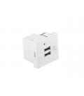 ROSETA PARED LANBERG 230V 2 X USB 5V 2.1A BLANCO - Imagen 1