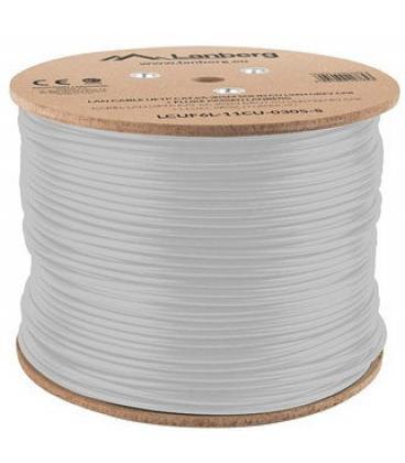 BOBINA CAT.6A LANBERG FTP RJ45 SOLIDO COBRE LSZH CPR FLUKE TESTE AWG24 305M GRIS - Imagen 1