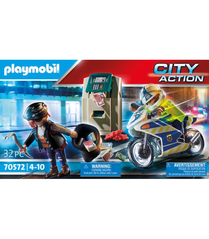 Playmobil City Action Moto de Policía: Persecución del Ladrón del