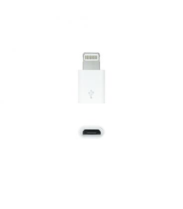 Adaptador Micro USB 2.0 Lightning Nanocable 10.10.4100/ Micro USB Hembra - Lightning Macho/ Blanco