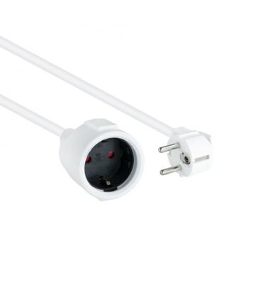 Cable Alargador de Corriente Nanocable 10.22.0602-W/ Schuko Hembra - Schuko Macho/ 2m/ Blanco