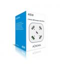 Cargador de Mesa Aisens ASCH-5PQC-W/ 1xUSB Tipo-C/ 4x USB/ 48W