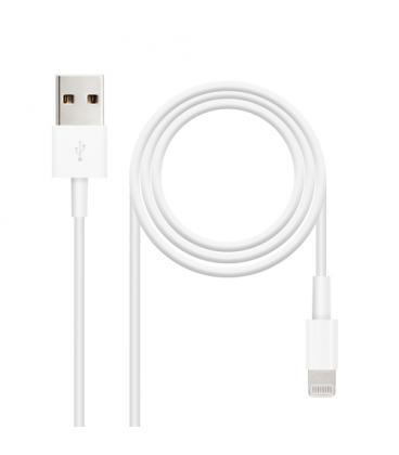 Nanocable Cable Lightning a USB-A, Lightning/M -USB A/M, Blanco, 50 cm - Imagen 1