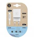 Cargador de pared tech one tech tec2402/ 2xusb + cable lightning/ 2.4a/ blanco - Imagen 4