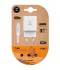 Cargador de pared tech one tech tec2403/ 2xusb + cable usb tipo-c/ 2.4a/ blanco - Imagen 4