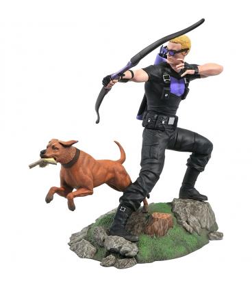 Figura diamond select toys marvel gallery hawkeye ojo de halcon con perro diorama - Imagen 1