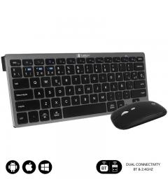 Teclado y raton inalambrico por bluetooth subblim oco020 combo multidispositivo compacto gris