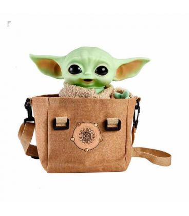 Peluche electronico con bandolera mattel star wars the mandalorian the child baby yoda 28 cm - Imagen 1