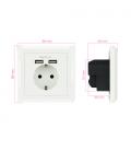 Nanocable Base de enchufe de pared tipo schuko con 2 tomas USB Max. 2.4A, blanca