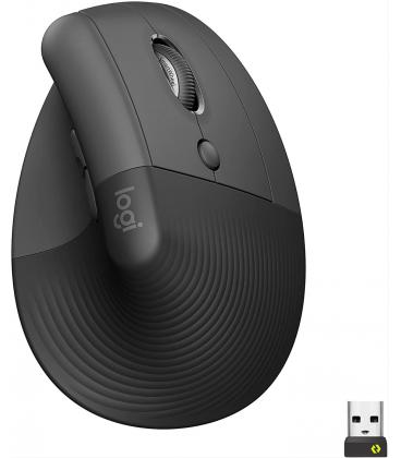 Ratón Ergonómico Inalámbrico por Bluetooth/ 2.4GHz Logitech Lift Vertical Ergonomic Mouse/ Hasta 4000 DPI/ Grafito