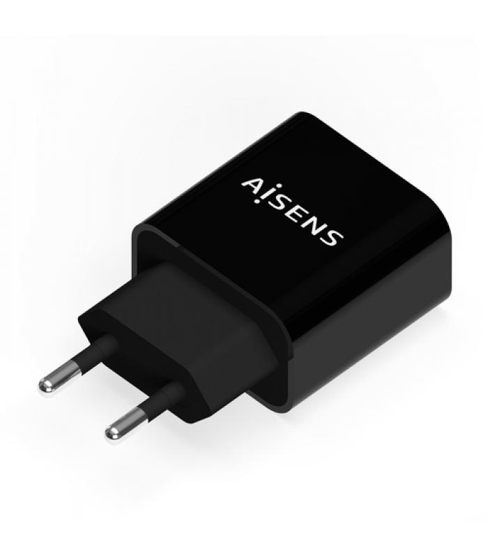 AISENS - Cargador 20W, 1xUSB-C PD3.0, 1xUSB-A QC3.0, Negro - AISENS®