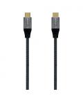 Cable USB 3.2 Tipo-C Aisens A107-0634 5A 100W/ USB Tipo-C Macho - USB Tipo-C Macho/ 2m/ Gris