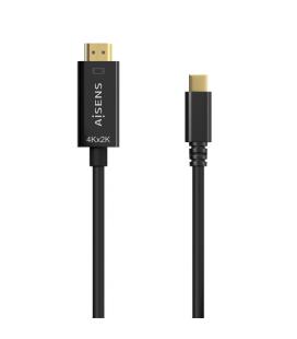 Cable Conversor HDMI 4K Aisens A109-0624/ USB Tipo-C Macho - HDMI Macho/ 1.8m/ Negro