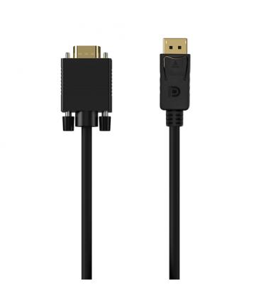 Cable Conversor Aisens A125-0552/ Displayport Macho - VGA Macho/ 1m/ Negro