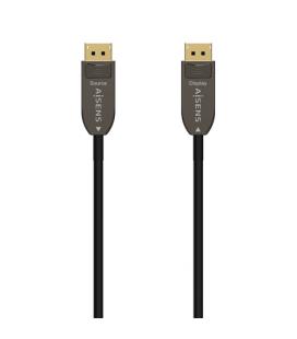 AISENS Cable DISPLAYPORT AOC V1.4 8K@60Hz 4K@120Hz 4:4:4 32.4Gbps, DP/M-DP/M, Negro, 30M