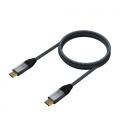 Cable USB 2.0 Tipo-C Aisens A107-0628 5A 100W/ USB Tipo-C Macho - USB Tipo-C Macho/ 1m/ Gris