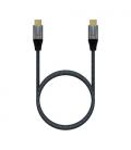 Cable USB 2.0 Tipo-C Aisens A107-0628 5A 100W/ USB Tipo-C Macho - USB Tipo-C Macho/ 1m/ Gris