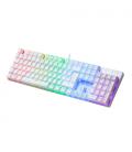 Teclado Gaming Mecánico Mars Gaming MK422WBES/ Blanco/ Switch Mecánico Azul 