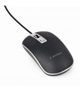 RATON GEMBIRD WIRED OPTICAL MOUSE USB BLACK SILVER