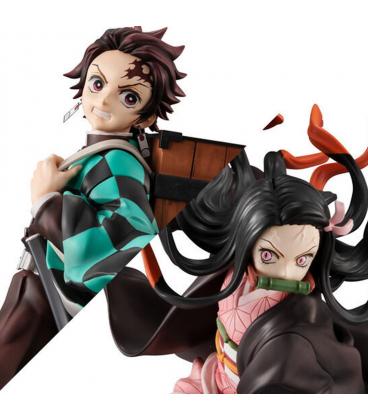 Figura megahouse serie g.e.m. demon slayer kimetsu no yaiba kamado brother & sis