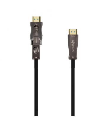 AISENS Cable Hdmi V2.1 AOC Desmontable Ultra Alta Velocidad / Hec 8K@60Hz 4K@120Hz 4:4:4 48Gbps, A/M-D/A/M, Negro, 40M