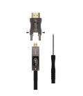 AISENS Cable Hdmi V2.1 AOC Desmontable Ultra Alta Velocidad / Hec 8K@60Hz 4K@120Hz 4:4:4 48Gbps, A/M-D/A/M, Negro, 40M