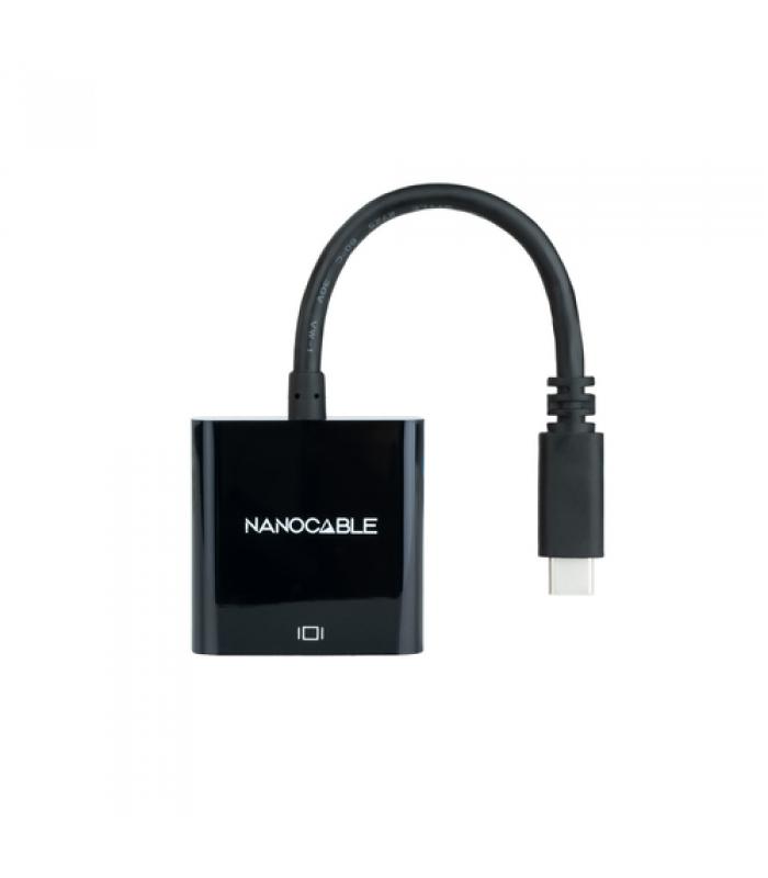 Nanocable Cable USB 3.1 Tipo C a USB Tipo A Macho/Hembra Negro 15cm