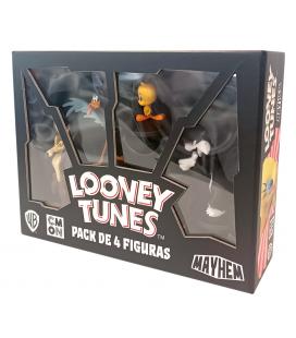 Juego de mesa looney tunes mayhem pack de 4 figuras pegi 10