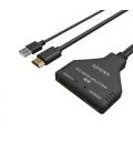 Duplicador HDMI 4K Aisens A123-0654/ 2 HDMI Hembra - HDMI Macho - USB Macho