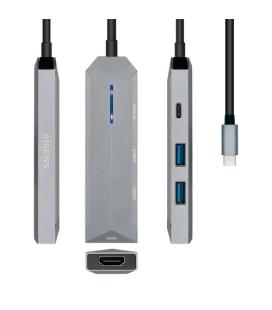 Docking USB 3.0 Tipo-C Aisens ASUC-4P002-GR/ 1 HDMI/ 2 USB/ USB PD/ Gris