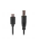 Cable usb tipo c a usb 2.0 tipo b lanberg 1.8m - macho - macho - negro