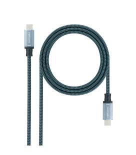 Cable USB 3.1 Nanocable 10.01.4101-L150-COMB/ USB Tipo-C Macho - USB Tipo-C Macho/ 1.5m/ Gris y Negro